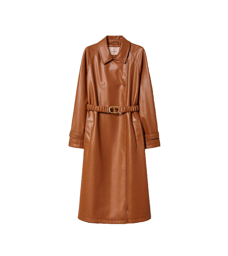 TWINSET Trenchcoat in Lederoptik