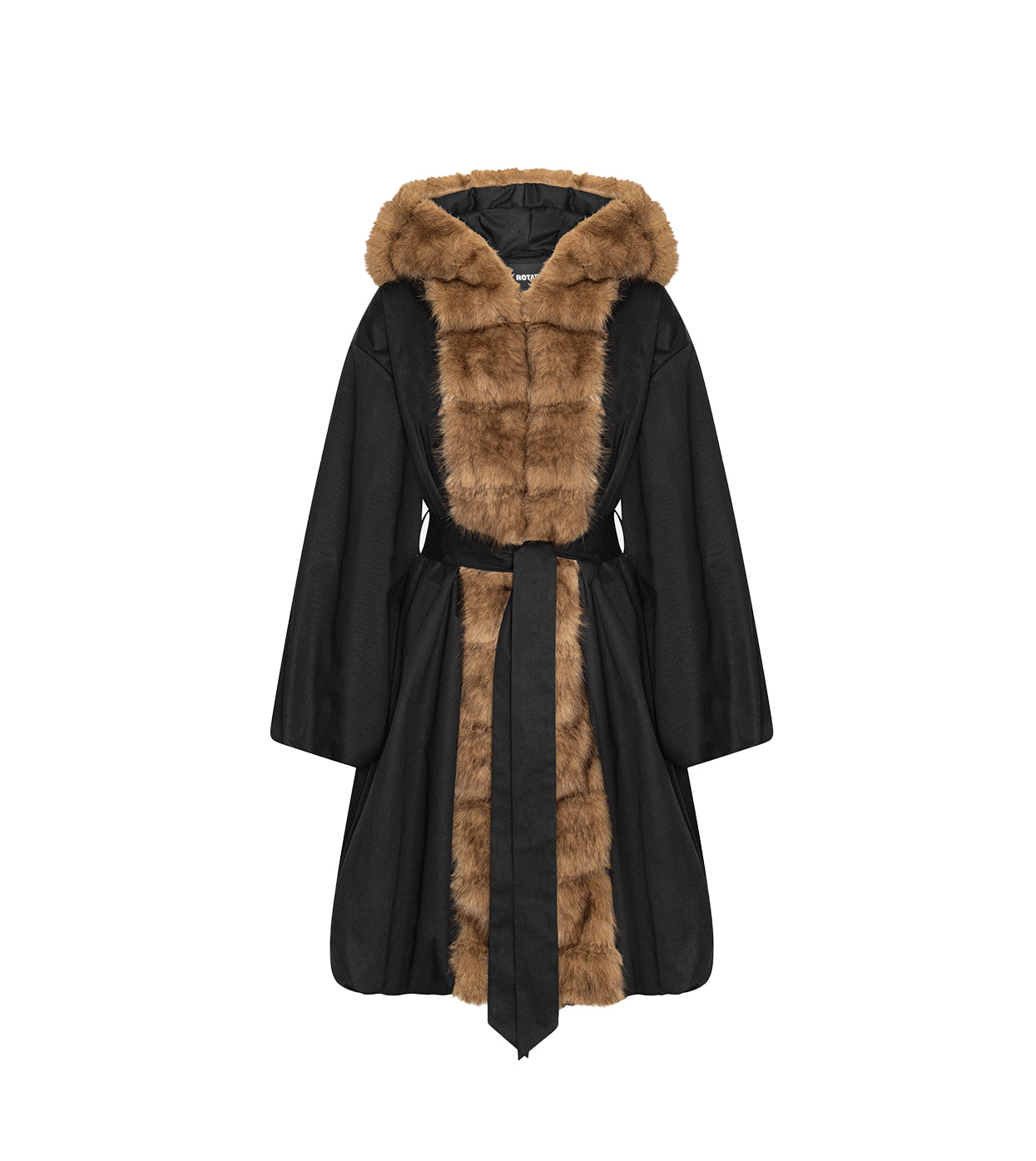 ROTATE Faux Fur Collar Coat